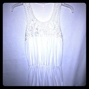 Sleeveless, White Eyelet Dress